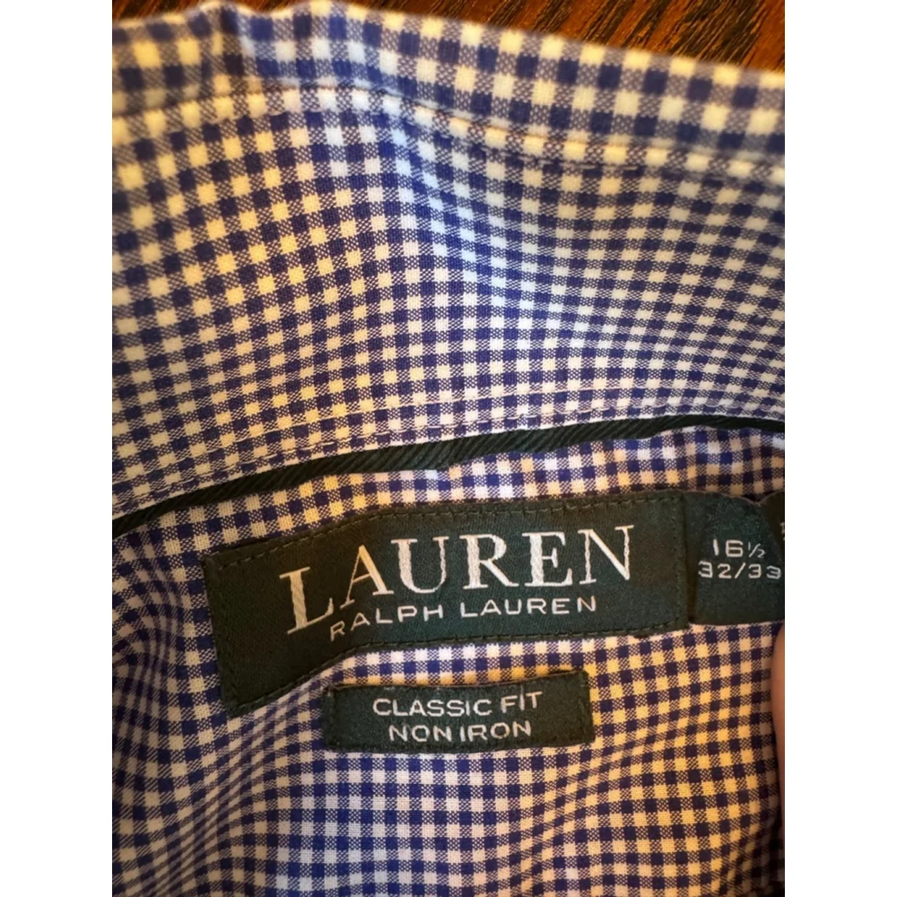 Lauren Ralph Lauren Classic Fit Non-Iron Gingham Shirt - Size 16 ½‎ (32/33)